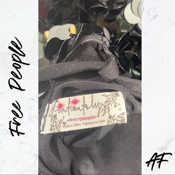 FREE PEOPLE SEQUINED DRESS BLACK NEW - Picture 9 of 11